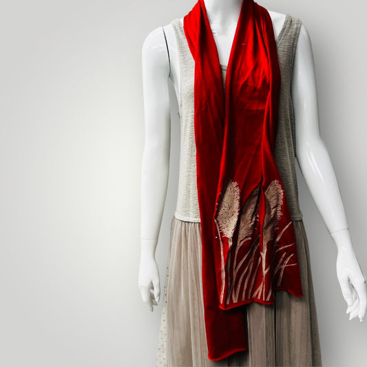 JILL MAIN / merino scarf with toi toi print / made in nz (3888053860457813691)