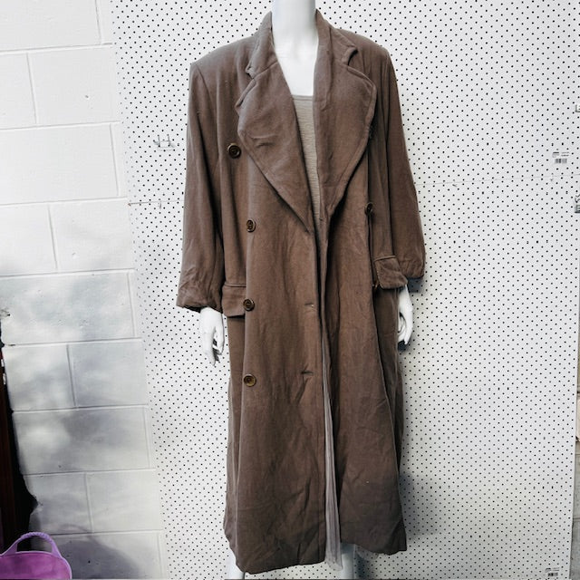 1990s nz vintage / ASHLEY FOGEL / cashmere full length double breasted coat / 10 (3888149089007992125)