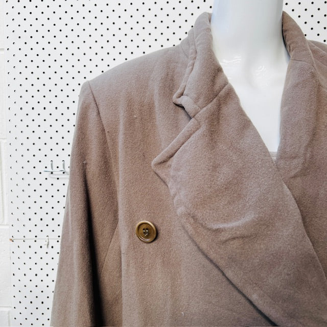 1990s nz vintage / ASHLEY FOGEL / cashmere full length double breasted coat / 10 (3888149090905359986)