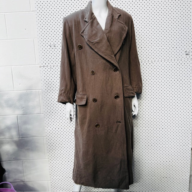 1990s nz vintage / ASHLEY FOGEL / cashmere full length double breasted coat / 10 (3888149092618239690)