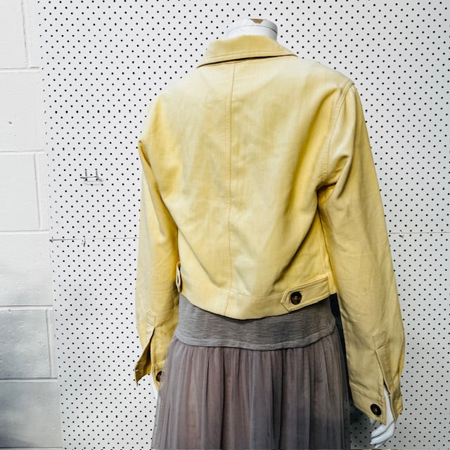 AMISU / butter yellow cropped jacket / s (3888149096178585469)