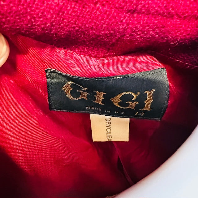 1970s nz vintage / GIGI / burgundy wool jacket / s (3888149106785744771)