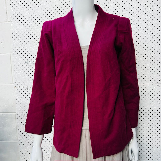 1970s nz vintage / GIGI / burgundy wool jacket / s (3888149110550891457)