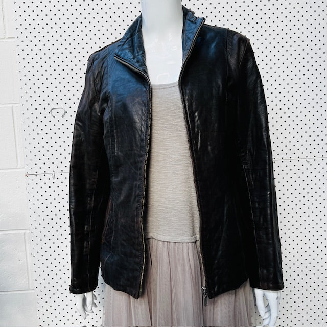 nz vintage / LEATHER IMAGE / brown leather jacket / 10 (3888149146694591141)