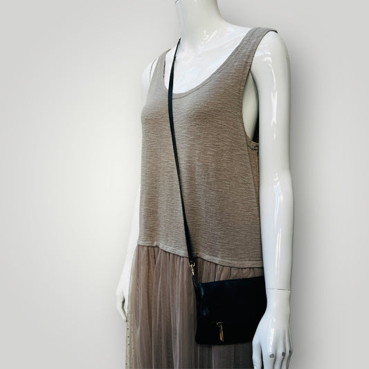 made in italy / genuine leather small cross body bag / deep blue (3888149408546840573)