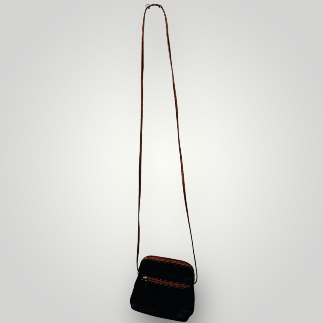 BORGONICCHIO / blue leather cross body bag / made in italy (3888149417736505792)