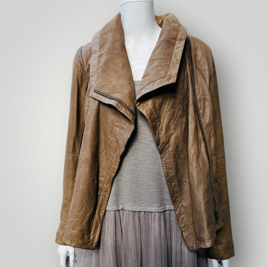 EMU / brown leather jacket / made in australia / S (3888149421342374403)
