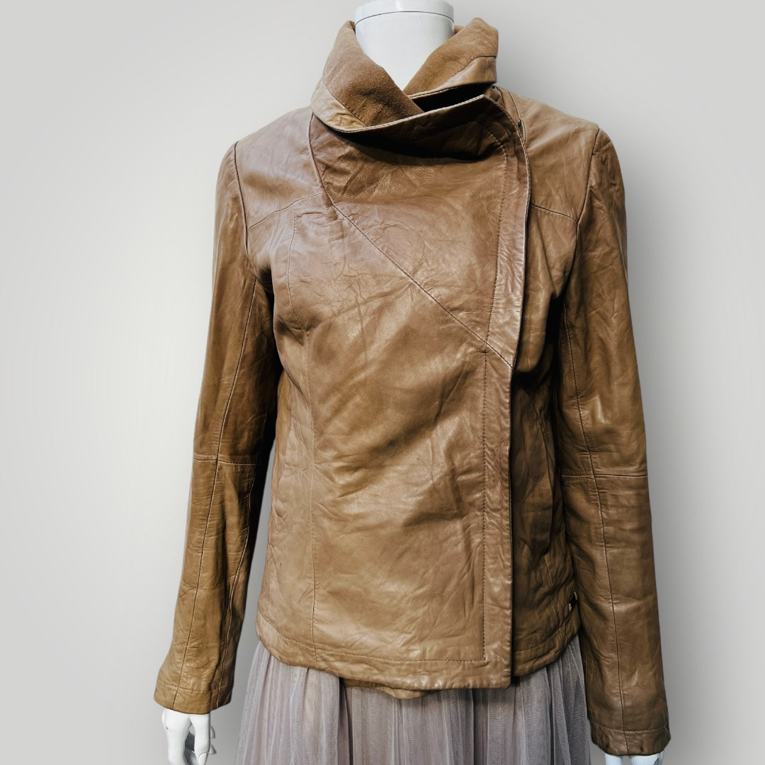 EMU / brown leather jacket / made in australia / S (3888149423193281505)