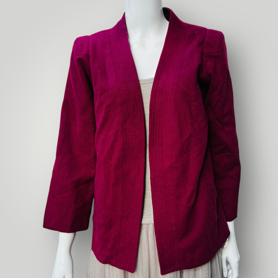 1970s nz vintage / GIGI / burgundy wool jacket / s (3888149453136926518)