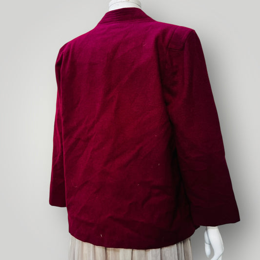 1970s nz vintage / GIGI / burgundy wool jacket / s (3888149455776782724)