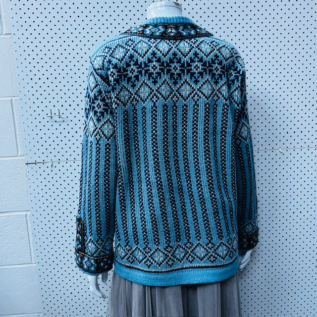 Nordstrikk / traditional norwegian cardigan / wool / M/L (3888230482438727287)