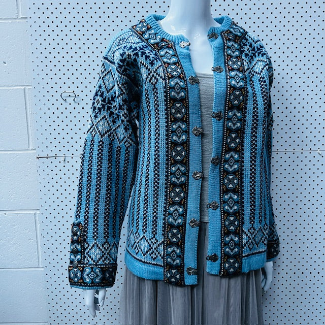 Nordstrikk / traditional norwegian cardigan / wool / M/L (3888230494594497648)