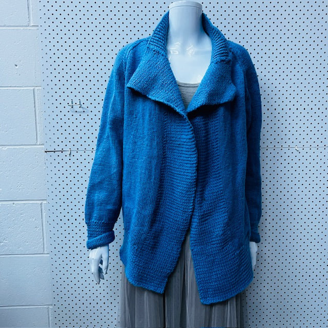 handmade / wool knit cardigan / L (3888230500240506979)
