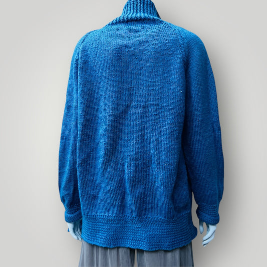 handmade / wool knit cardigan / L (3888230846111156563)