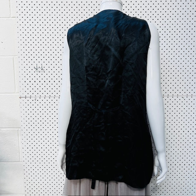 1980s vintage / silk + velvet waistcoat / m (3888681970852850445)