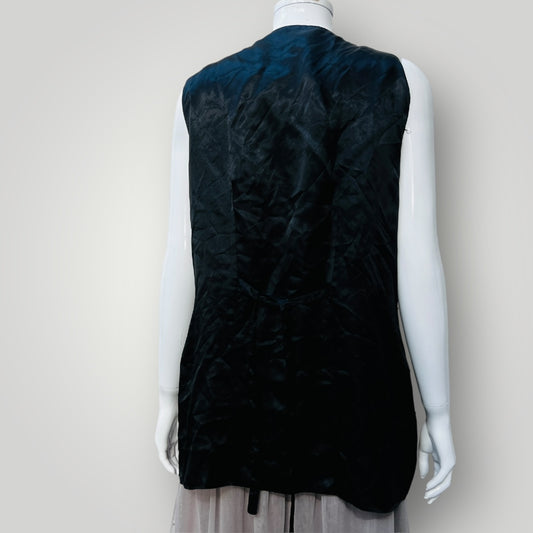 1980s vintage / silk + velvet waistcoat / m (3888682195212677104)