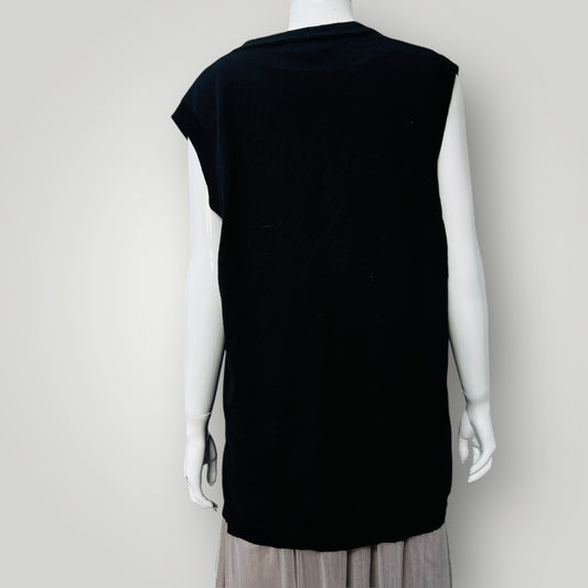 1990s vintage / wool / chequer club / button up v neck vest / L (3888682239111981789)