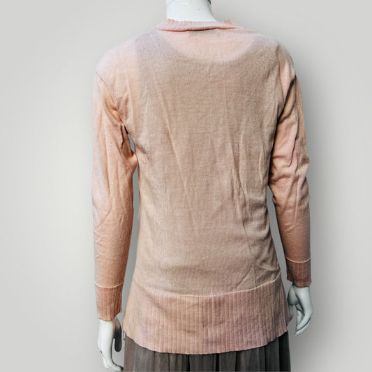 COUNTRY ROAD / v neck pink wool jumper / XS (3888682256176707794)