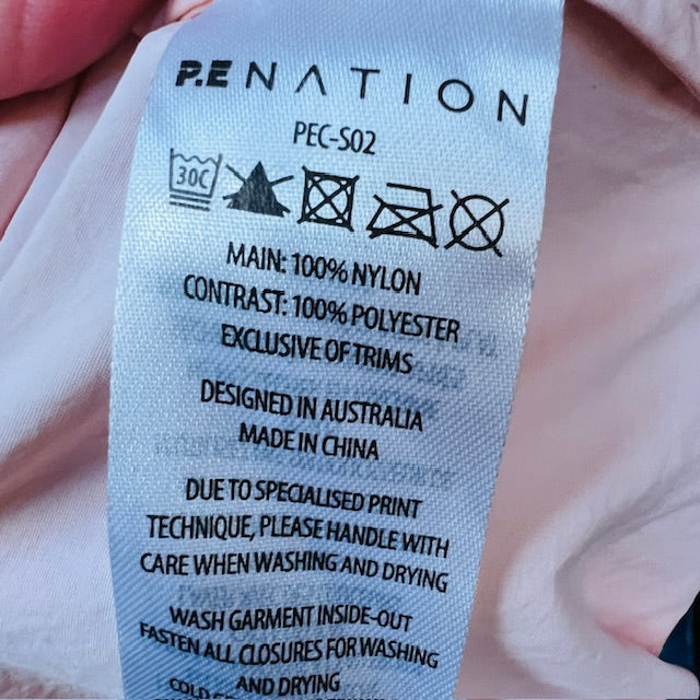 PE NATION / short corner tracksuit pants with front zips / L (3888810910974119187)