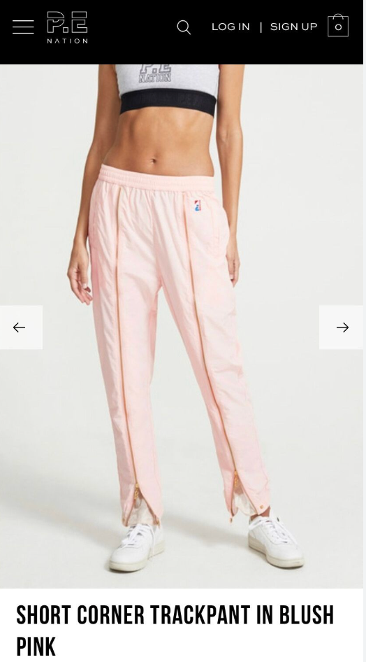 PE NATION / short corner tracksuit pants with front zips / L (3888820162928192105)