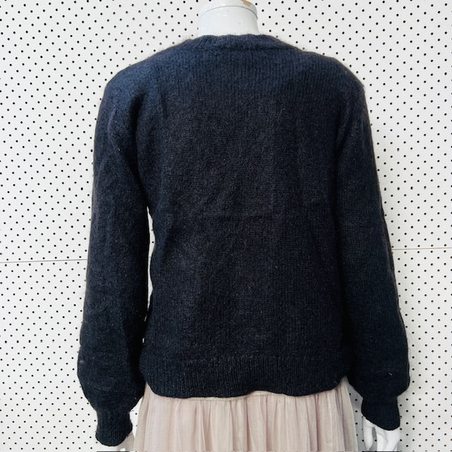 WORKSHOP / black mohair jumper / M / made in nz (3888836789009728612)
