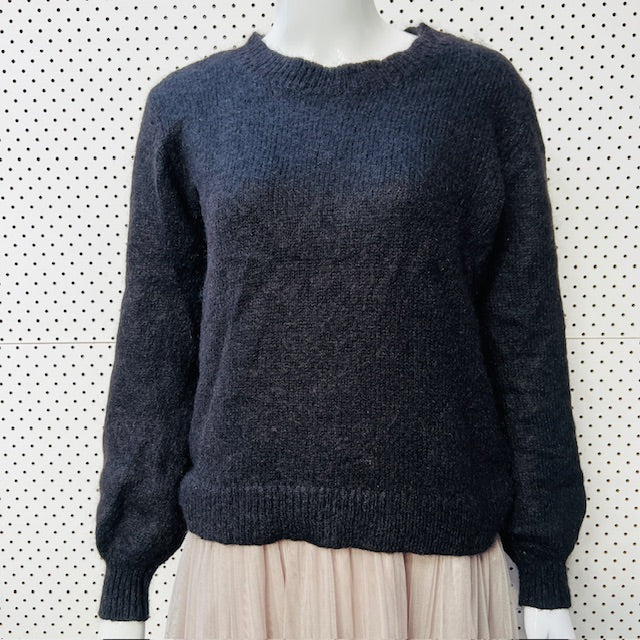 WORKSHOP / black mohair jumper / M / made in nz (3888836795332525564)
