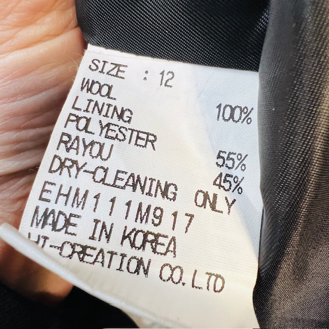 vintage / CHRISTIAN ELLE / wool coat with white edging / 12 (3888836858241977578)