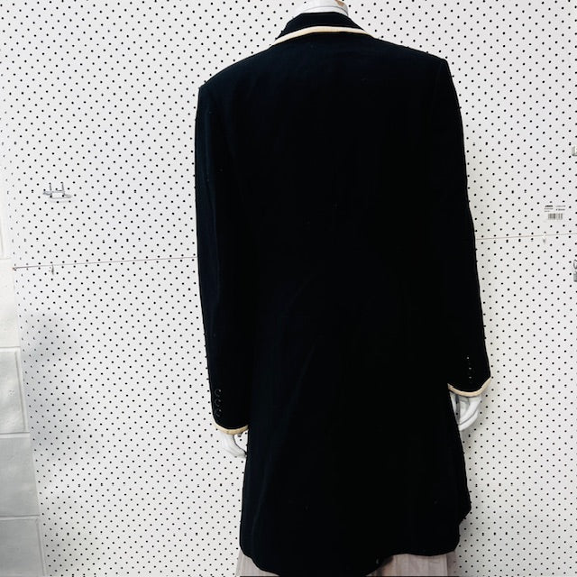vintage / CHRISTIAN ELLE / wool coat with white edging / 12 (3888836859213333101)