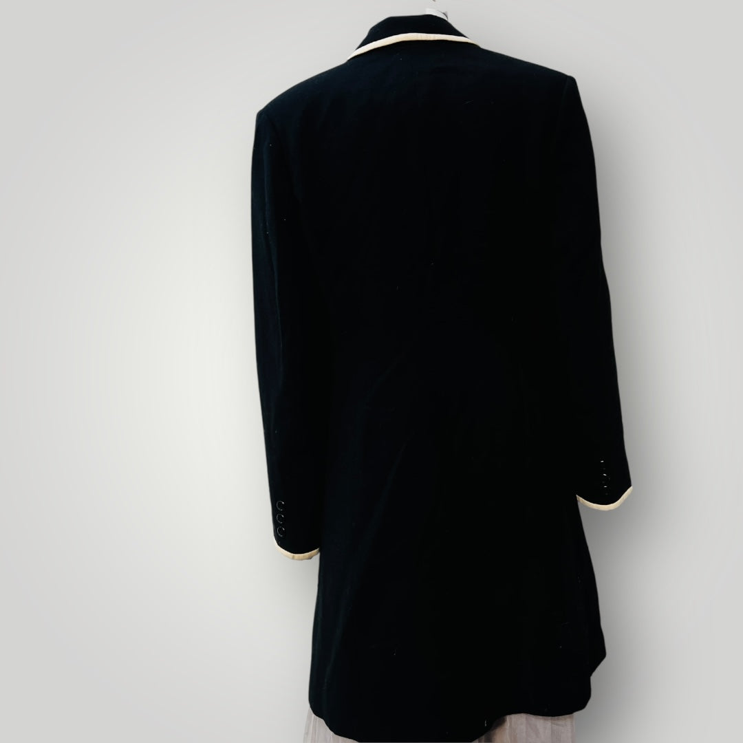 vintage / CHRISTIAN ELLE / wool coat with white edging / 12 (3888837095352652110)