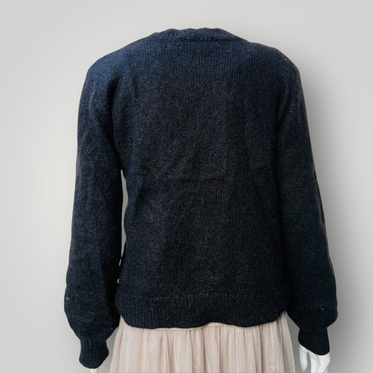 WORKSHOP / black mohair jumper / M / made in nz (3888837119052161614)