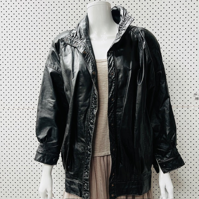 NITA HENRY / 1990s vintage / leather jacket / S (3889342757403924488)