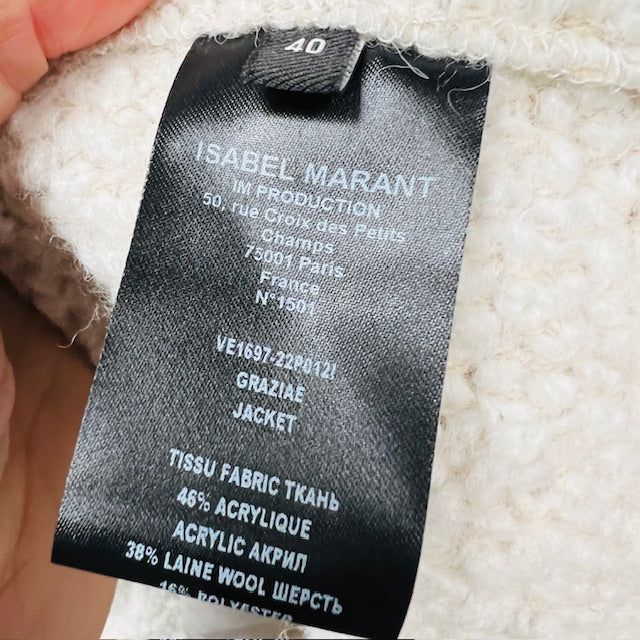 ISABEL MARANT / graziae tweed biker jacket / 40 / $1500nzd (3889342777121262007)
