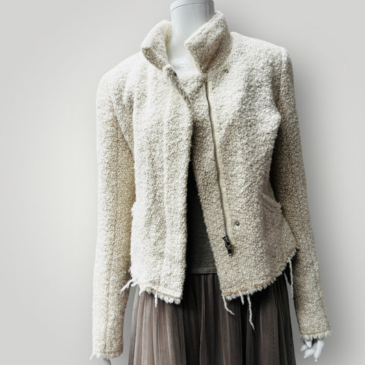 ISABEL MARANT / graziae tweed biker jacket / 40 / $1500nzd (3889343012539102328)