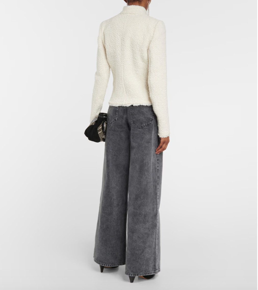 ISABEL MARANT / graziae tweed biker jacket / 40 / $1500nzd (3889419686285585569)