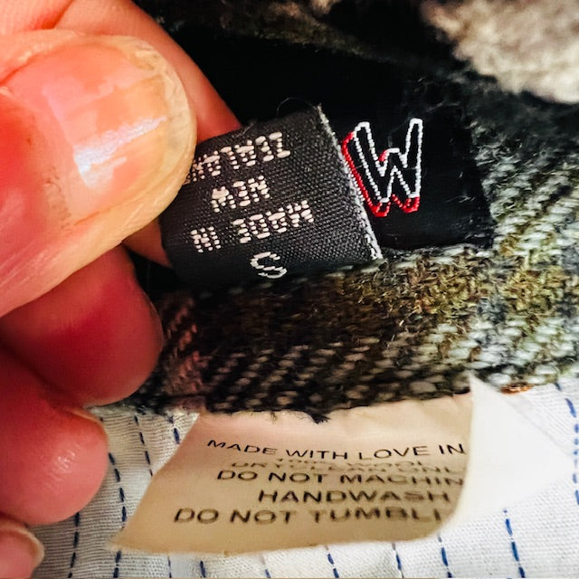 2000s nz vintage / MAW / plaid wool coat / s / made in nz (3889867463703350991)