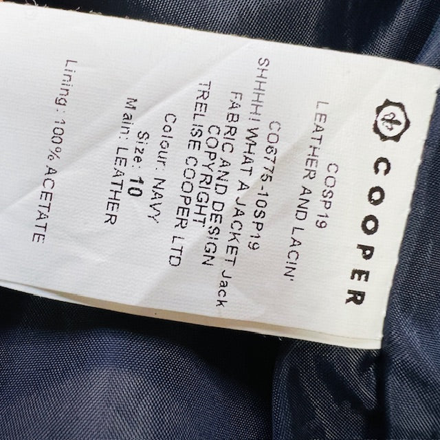 TRELISE COOPER / leather jacket / navy / 10 (3889867476453649179)