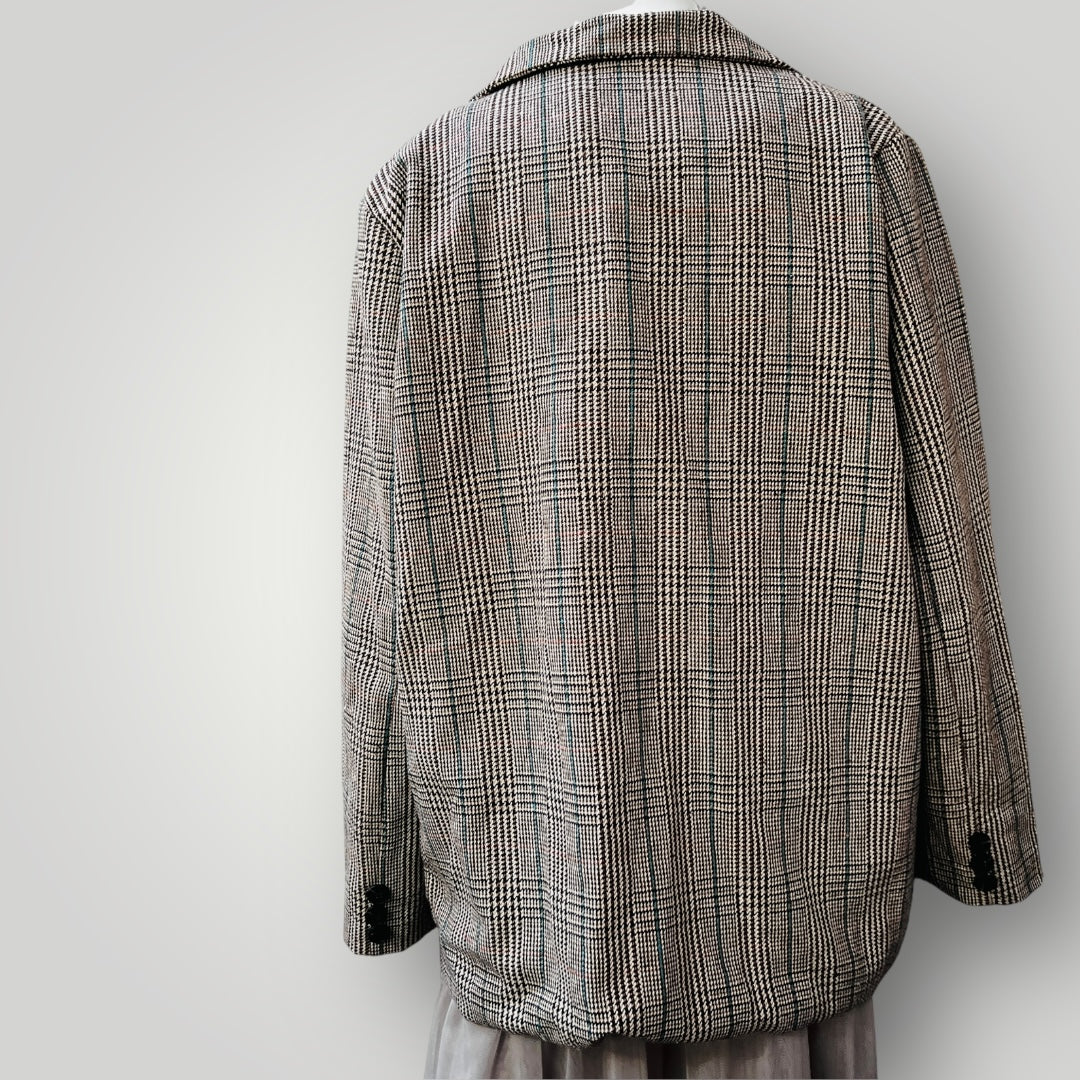 tweed-patterned blazer jacket / 2xl (3889867694731898650)