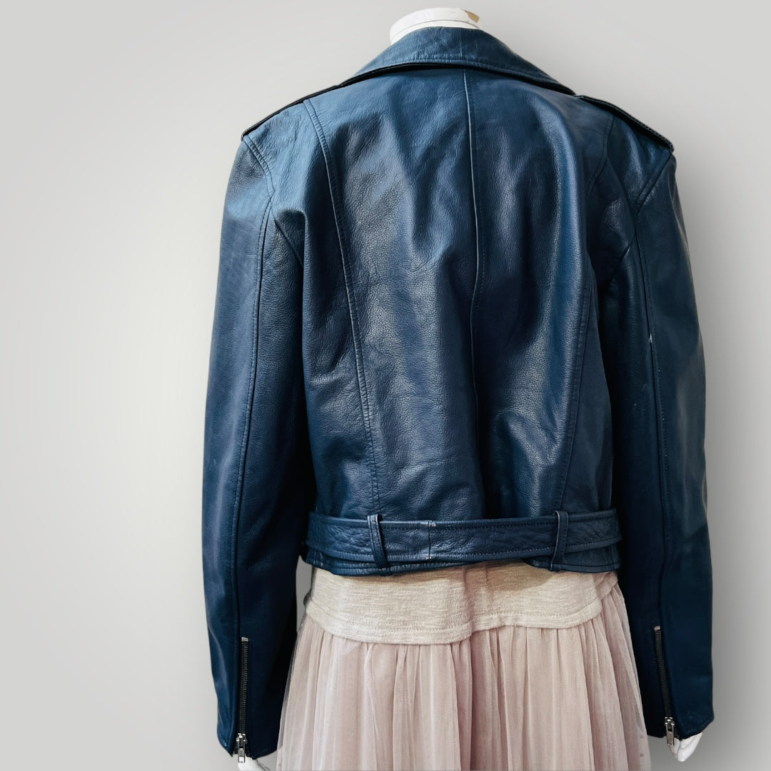 TRELISE COOPER / leather jacket / navy / 10 (3889867706036732573)