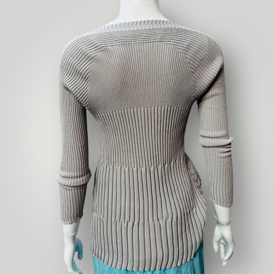 grey / longsleeved ribbed top / s (3890025740727683160)