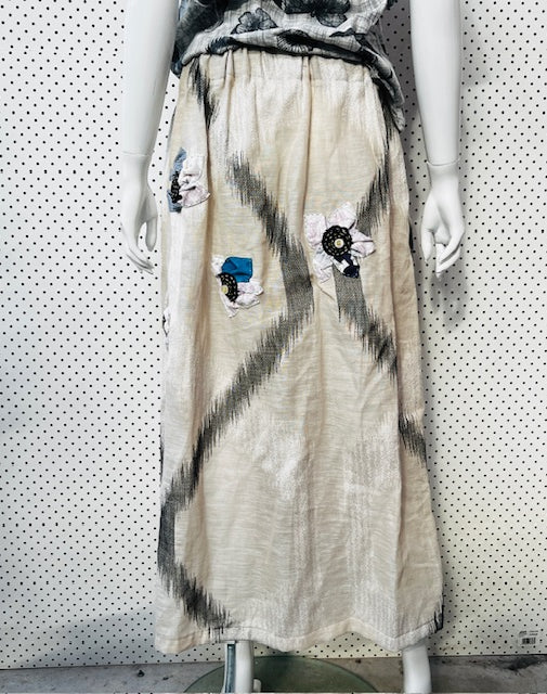 handmade / linen skirt / L (3890029424531252604)