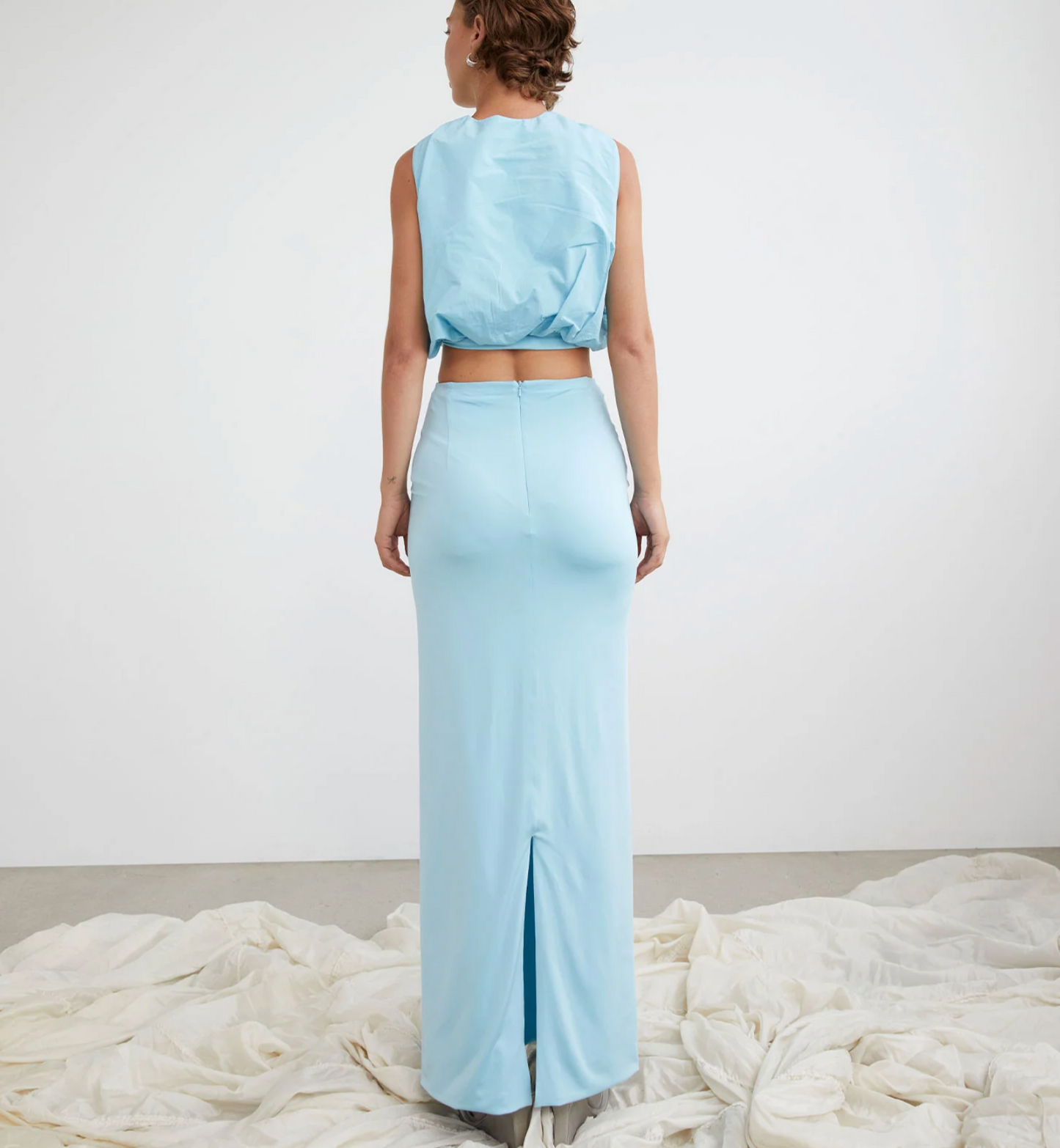 PARIS GEORGIA / straight line skirt / electric blue / m / new with tags (3890030881570454710)