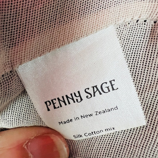 PENNY SAGE / silk cotton dress / S / made in nz (3890118361940638405)