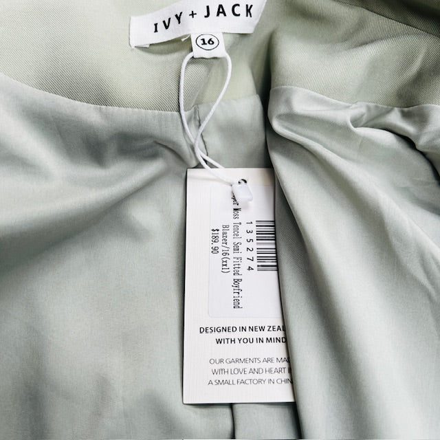 IVY + JACK / semi fitted boyfriend blazer / 16 / new with tags (3890563889016930725)