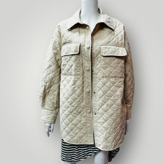 quilted / cream shirt/jacket / oversized s (3890564022692120617)