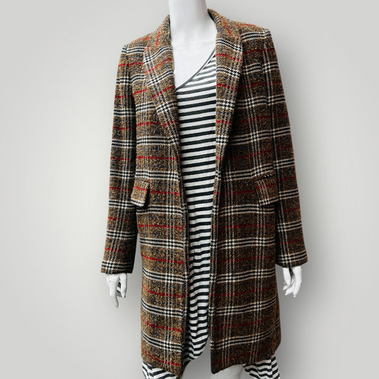 ZARA / PLAID WOOL & ALPACA COAT / S (3890564024387581991)