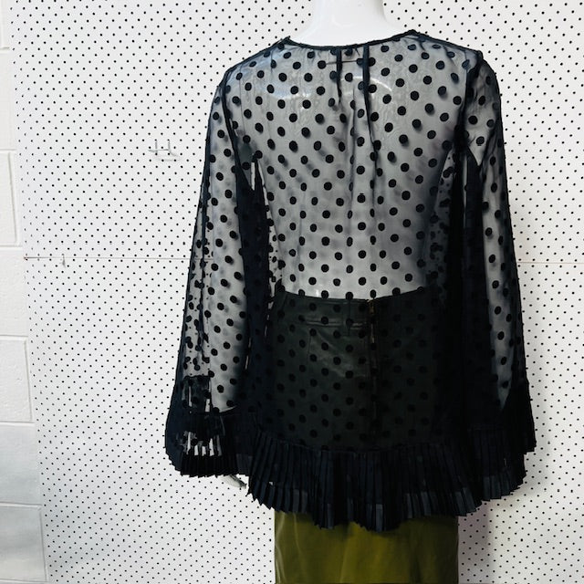 ZIMMERMANN / sheer polka dotted peplum top / S (3890670031010652969)