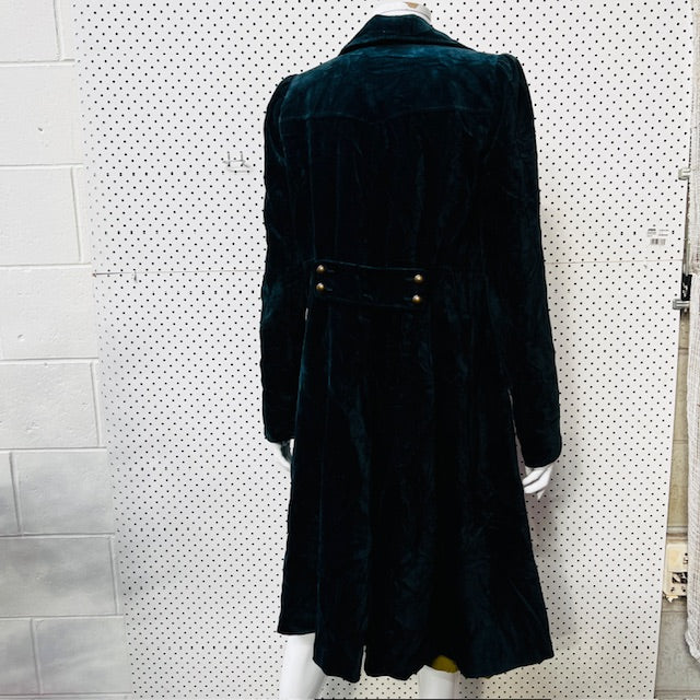 KOOKAI / forest green velvet coat / 40 (3890670123404576021)