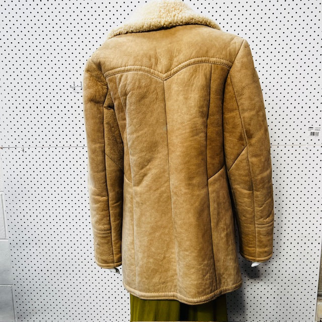 1940s nz vintage / KNIGHT TAYLORS / genuine sheepskin shearling jacket / s (3890670139007571810)