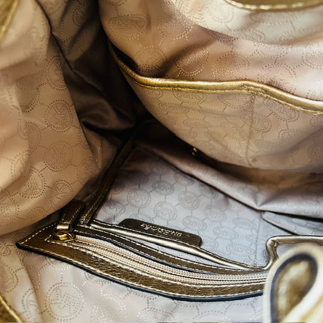 MICHAEL KORS / 'camden' leather boho bag / gold (3890670249293983436)