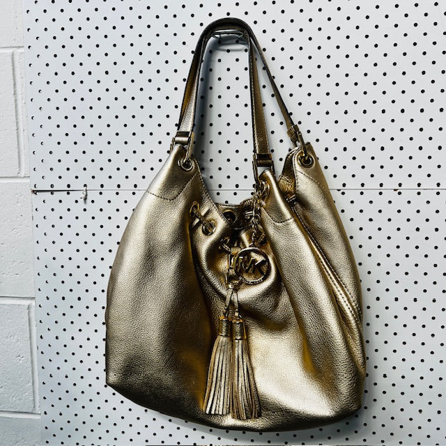 MICHAEL KORS / 'camden' leather boho bag / gold (3890670252821106901)
